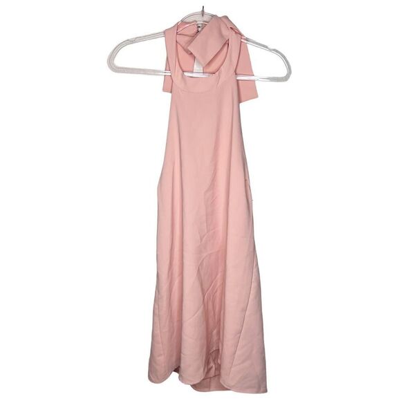 Lulus Pink High Neck Halter Neck Tie Mini Dress Size Large - Picture 1 of 6